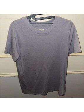 Madewell Women's Shrunken T Sup ima Cotton T-Shirt Crew Neck Grey Silver XS NWOT